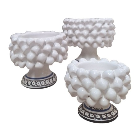 Cachepot pigna con piede bianco Ceramiche De Simone Cachepot pigna con piede bianco Ceramiche De Simone